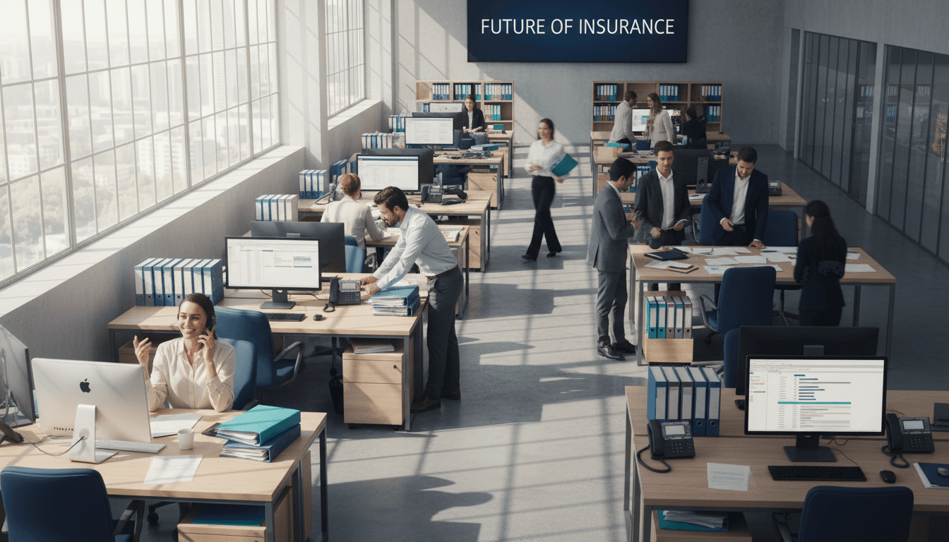 Efficient insurance brokerage team working quickly
